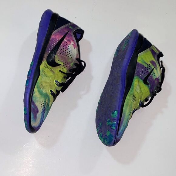 Nike Free 5.0 RT Fit 704695-002 Vibrant Yellow and Purple Sneakers Size 6 - Picture 3 of 10